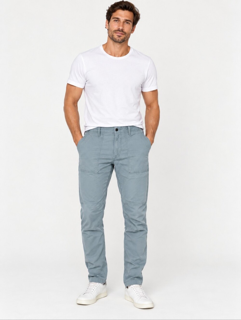 Relwen Supply Pant Men's 34 Light Blue Stretch Utility Chino 32" Inseam